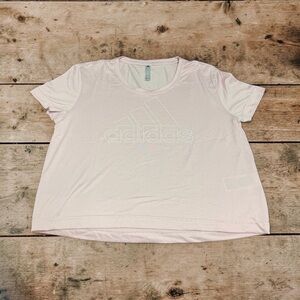 ADIDAS Light Pink Crop Top with White Dotted Logo Size Small (Like New)
